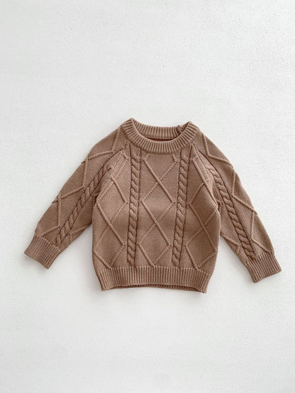 Baby Autumn And Winter Twist Knitted Sweater Jumpsuit