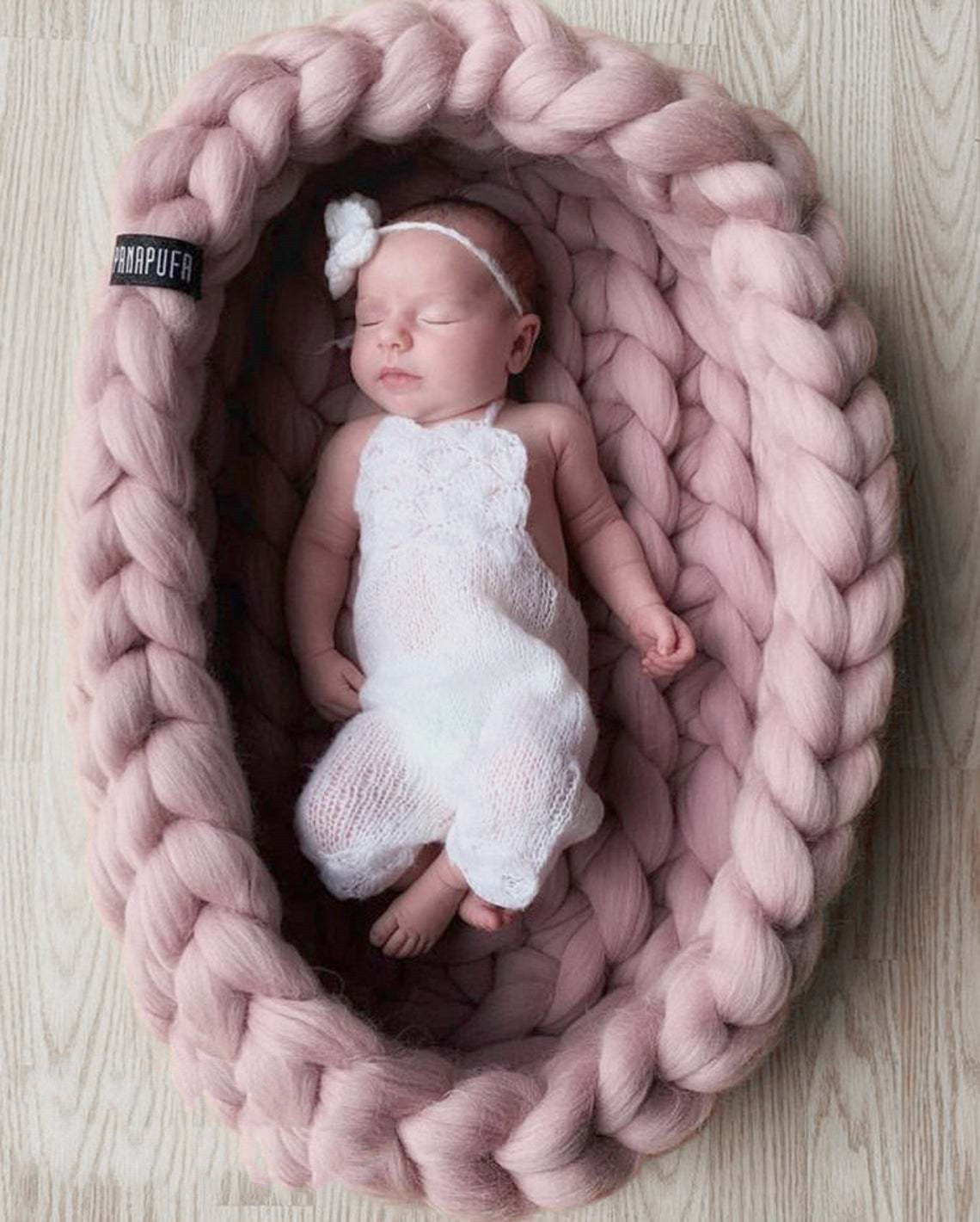 Baby Basket Knitted Baby Nest Newborn Nest Thick Wire Basket