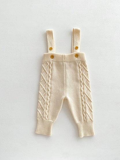 Baby Autumn And Winter Twist Knitted Sweater Jumpsuit