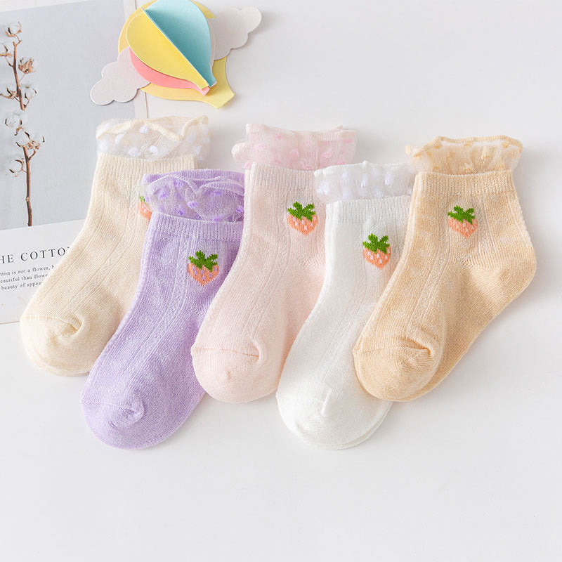 Mesh Boneless Suture Cartoon Boys And Girls Socks