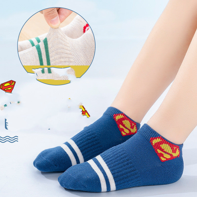 Mesh Boneless Suture Cartoon Boys And Girls Socks