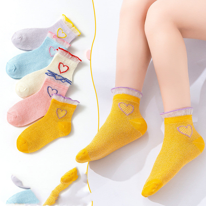 Mesh Boneless Suture Cartoon Boys And Girls Socks